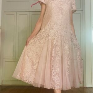 Powder Pink Lace and Tulle Dress for Parties and Weddings - Size 2X